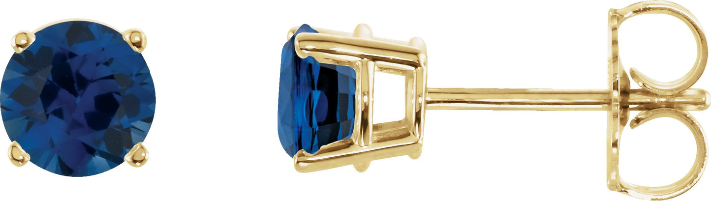 Blue Sapphire Stud Earrings