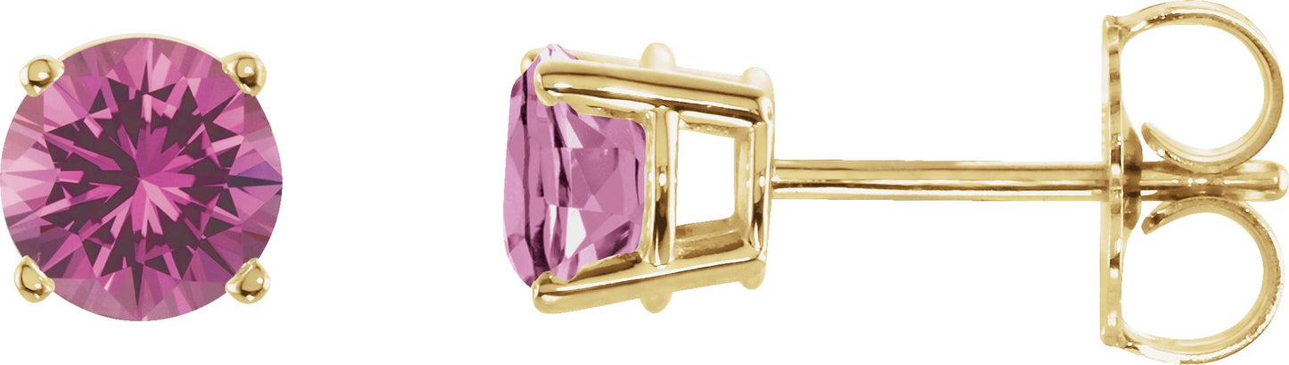Pink Sapphire Stud Earrings