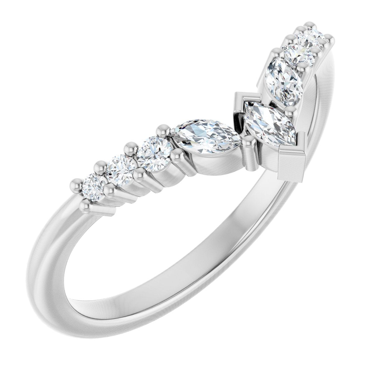 V Contour Band - Marquise