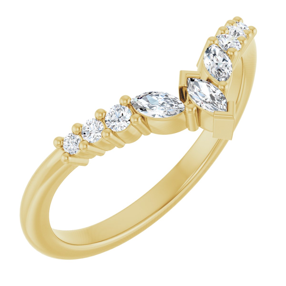 V Contour Band - Marquise