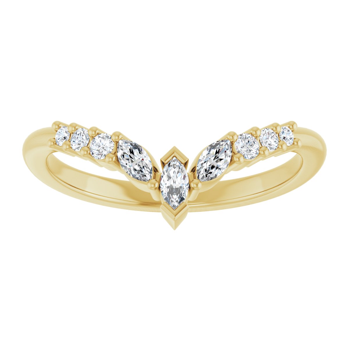 V Contour Band - Marquise