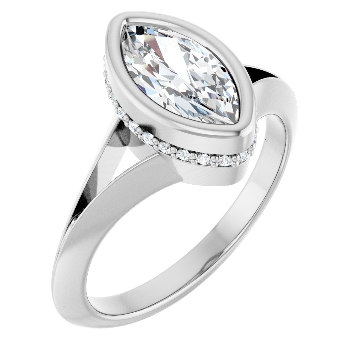 Hidden Halo-Style Engagement Ring