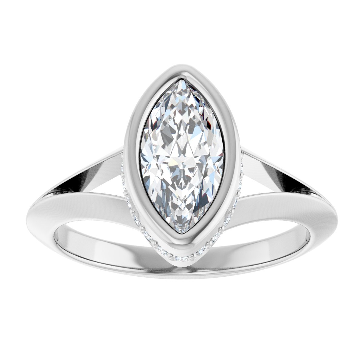 Hidden Halo-Style Engagement Ring