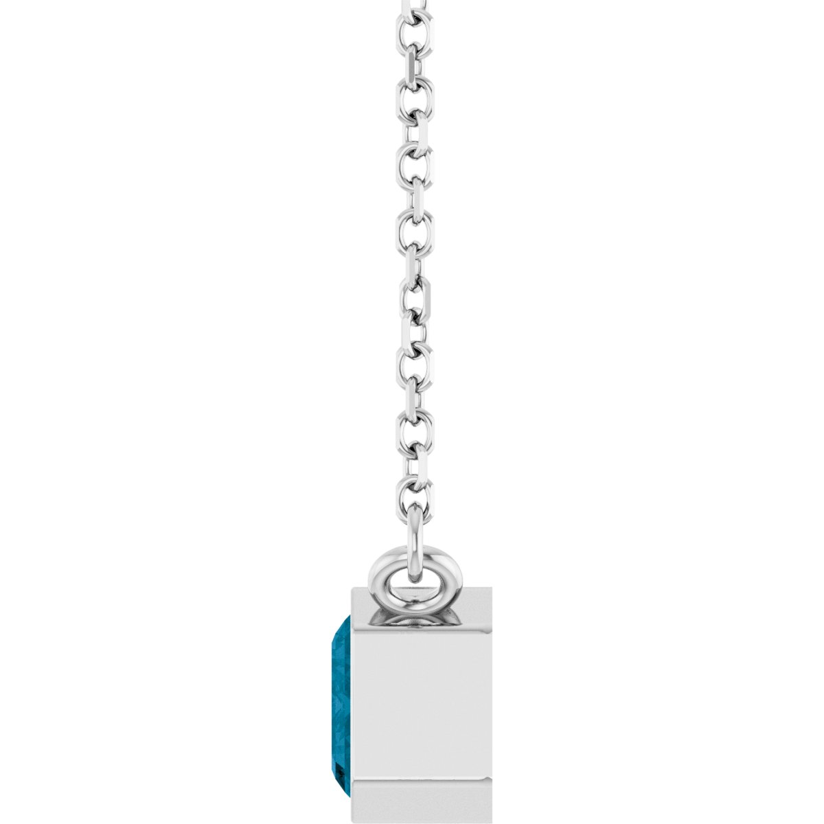 Solitaire Necklace - Natural London Blue Topaz