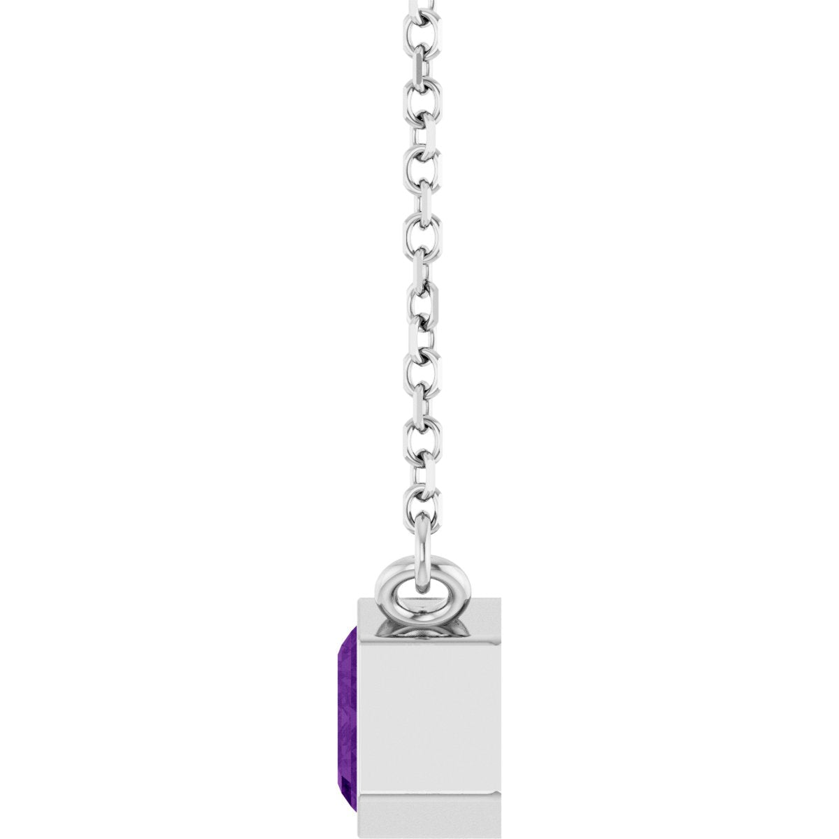 Solitaire Necklace - Natural Amethyst