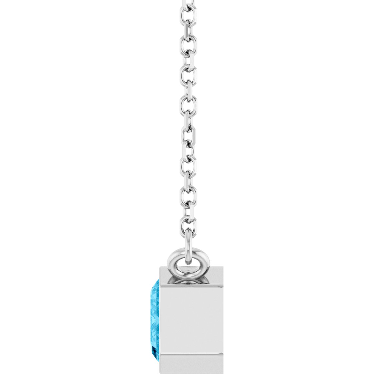Solitaire Necklace - Natural Aquamarine