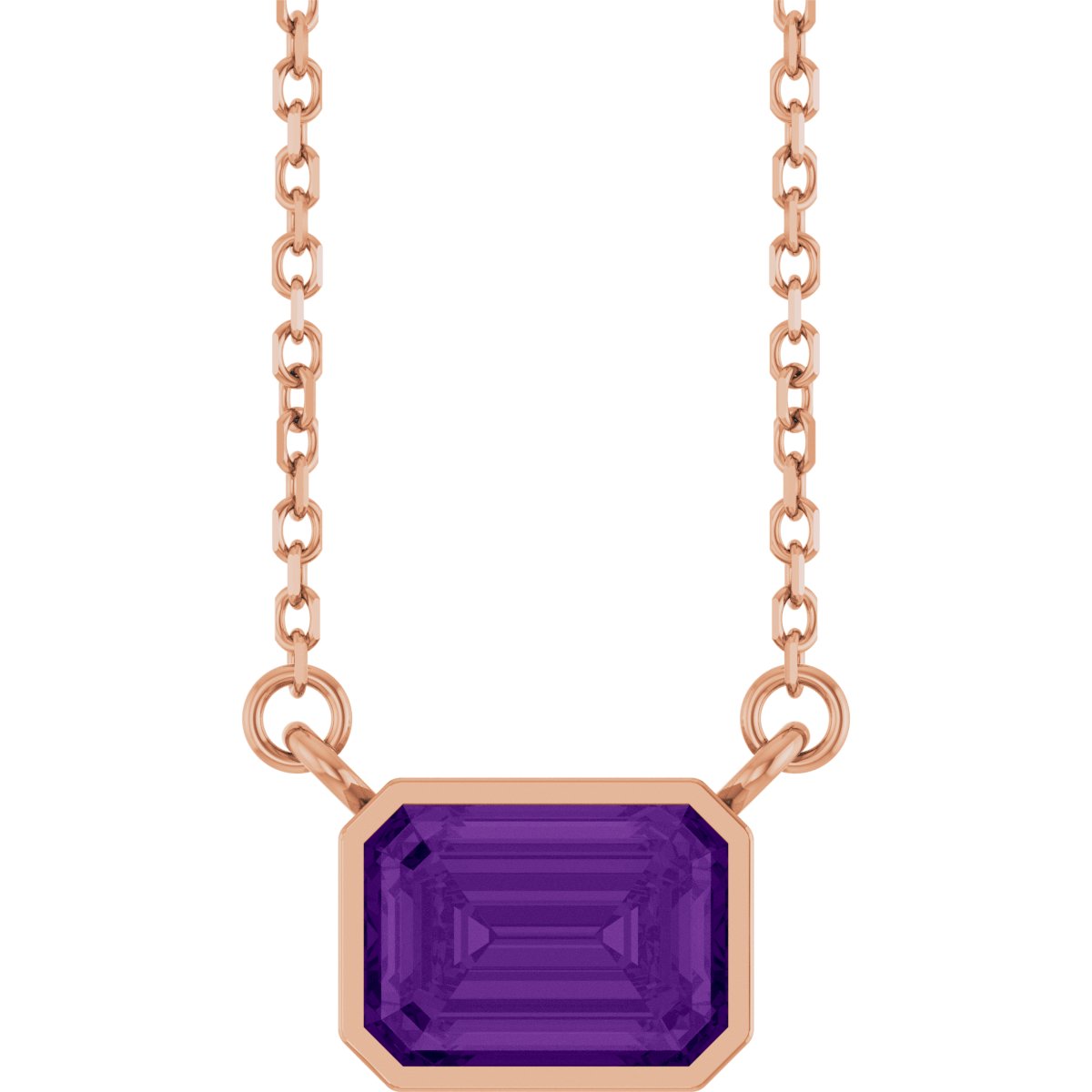 Solitaire Necklace - Natural Amethyst