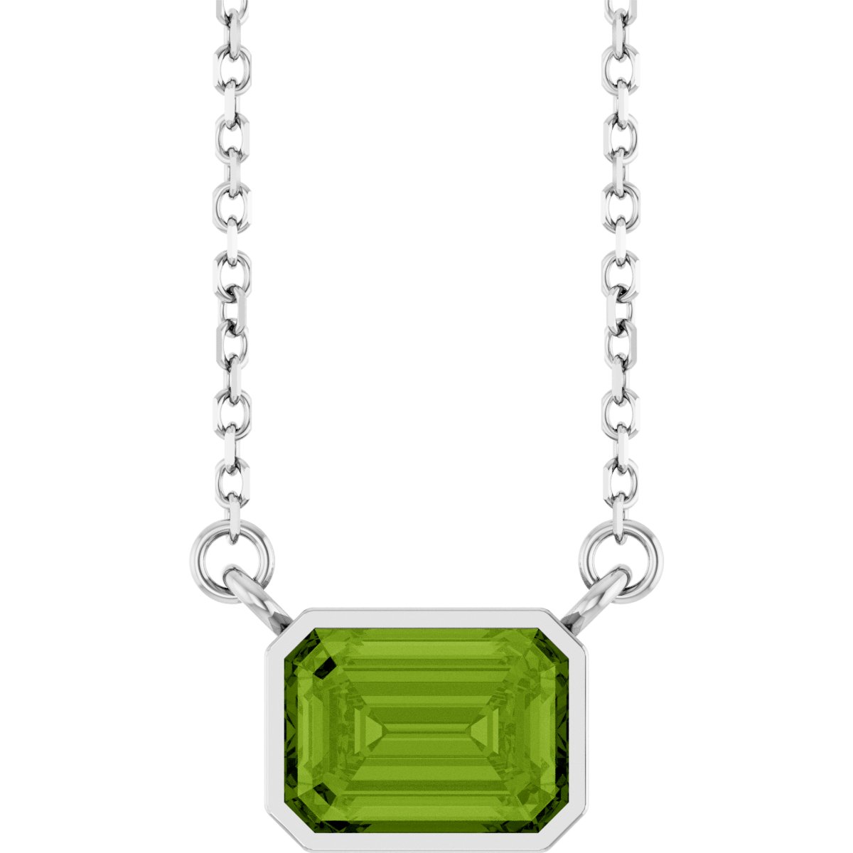 Solitaire Necklace - Natural Peridot