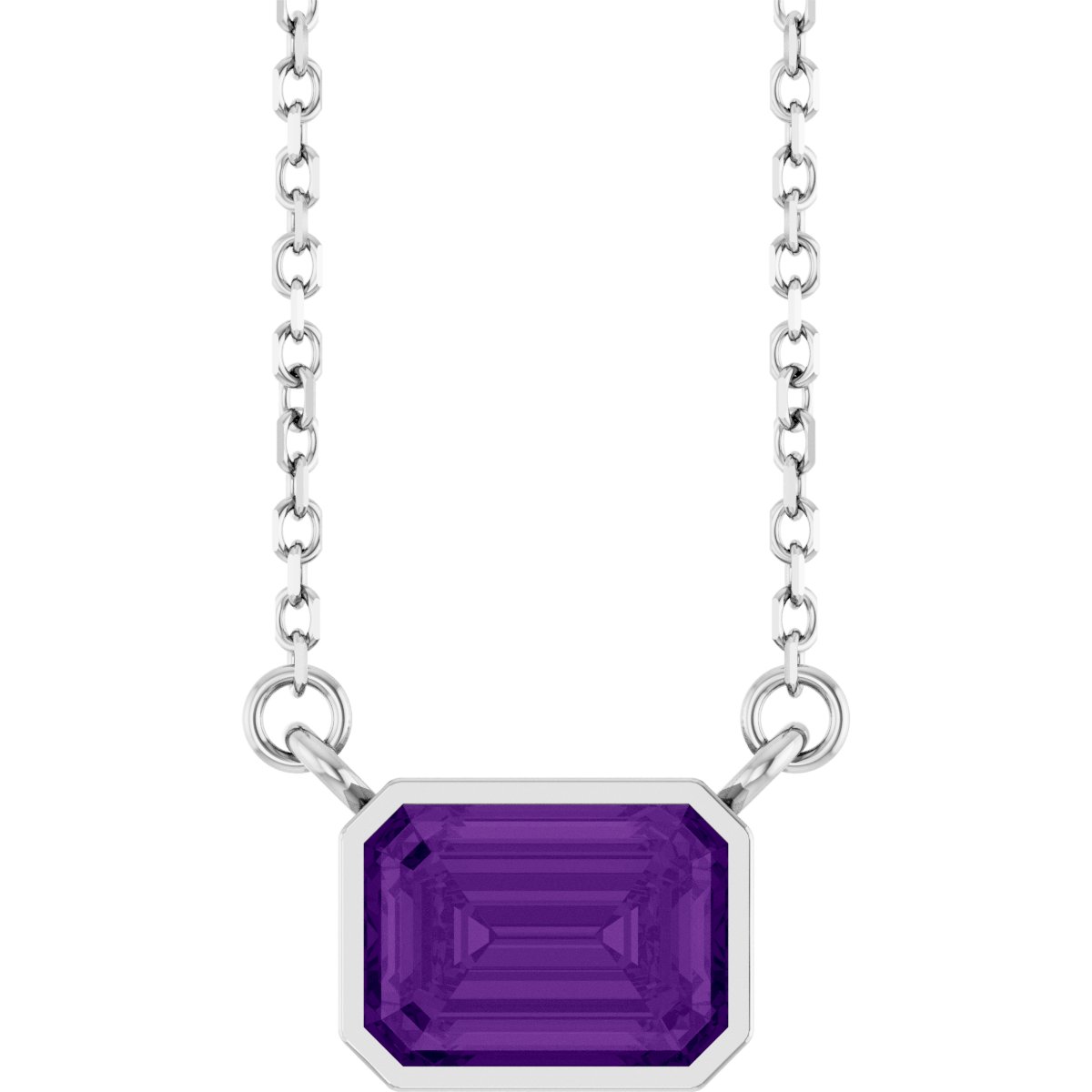 Solitaire Necklace - Natural Amethyst