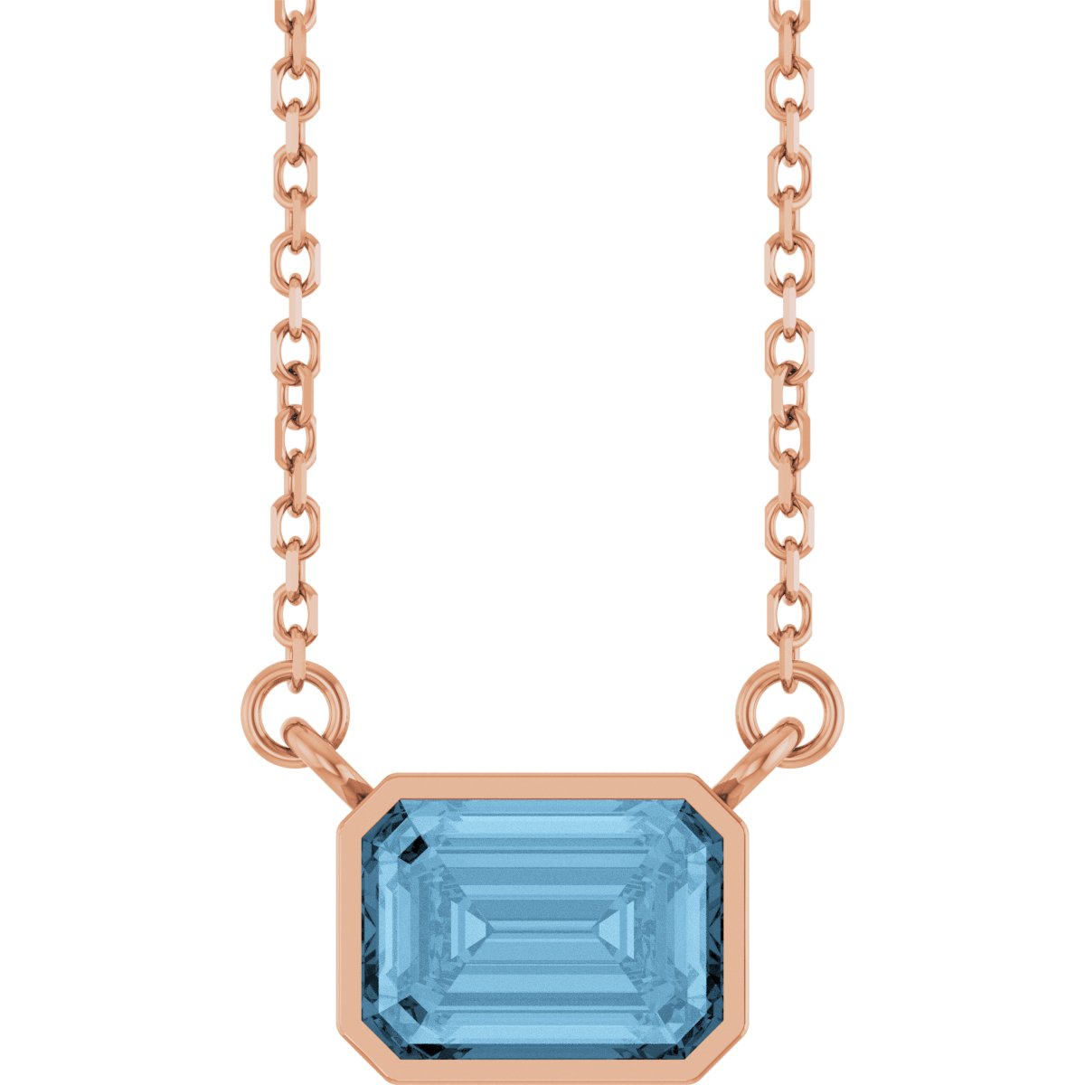 Solitaire Necklace - Natural Sky Blue Topaz