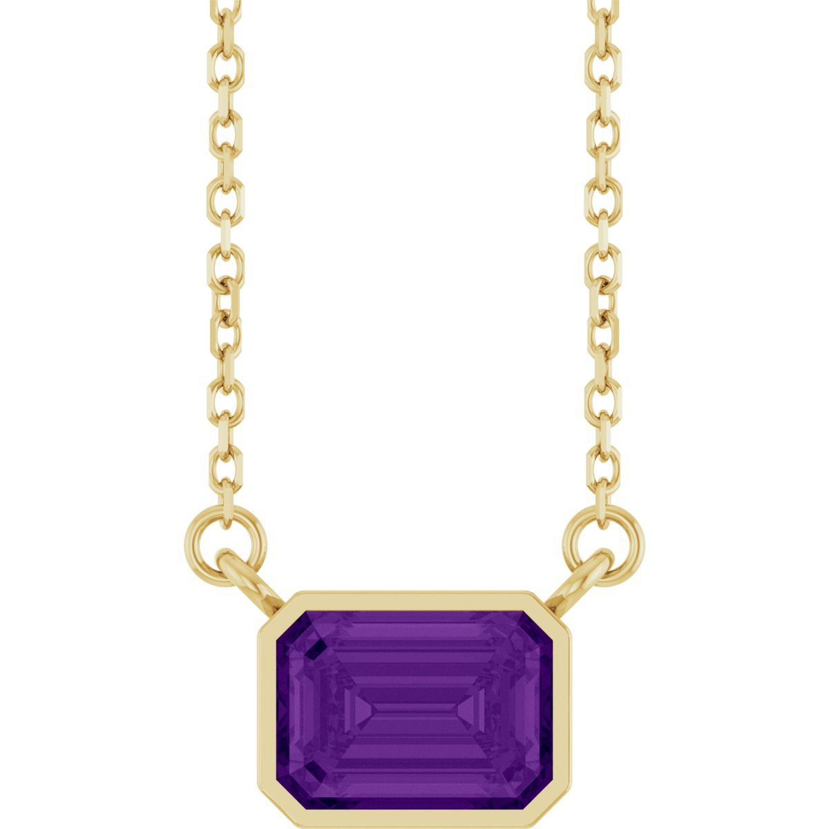 Solitaire Necklace - Natural Amethyst