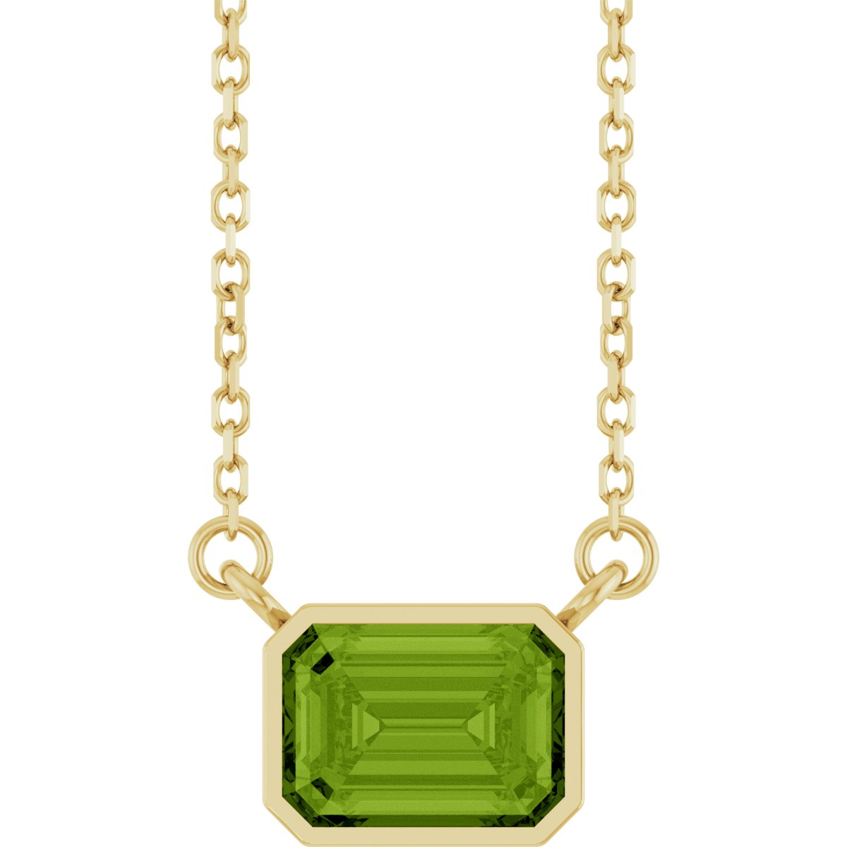 Solitaire Necklace - Natural Peridot