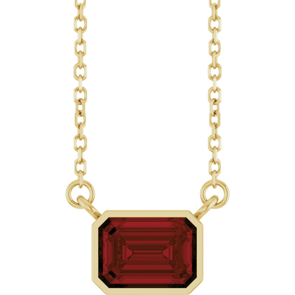 Solitaire Necklace - Natural Mozambique Garnet