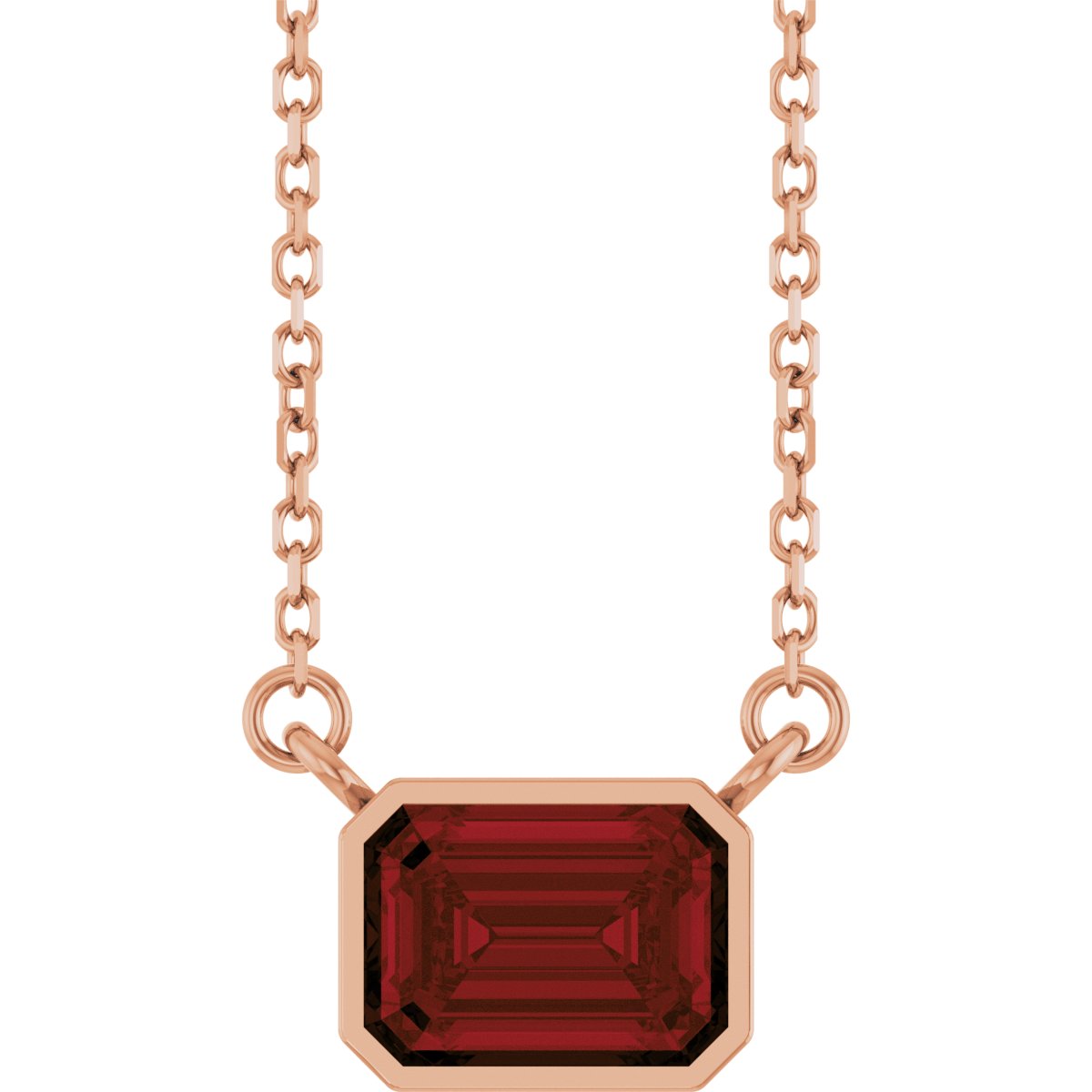 Solitaire Necklace - Natural Mozambique Garnet