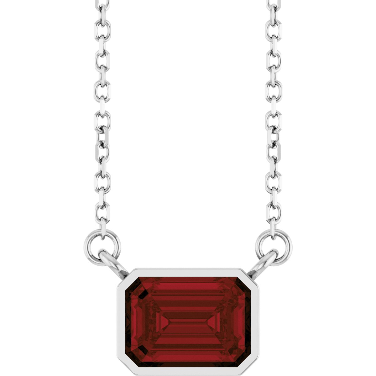 Solitaire Necklace - Natural Mozambique Garnet