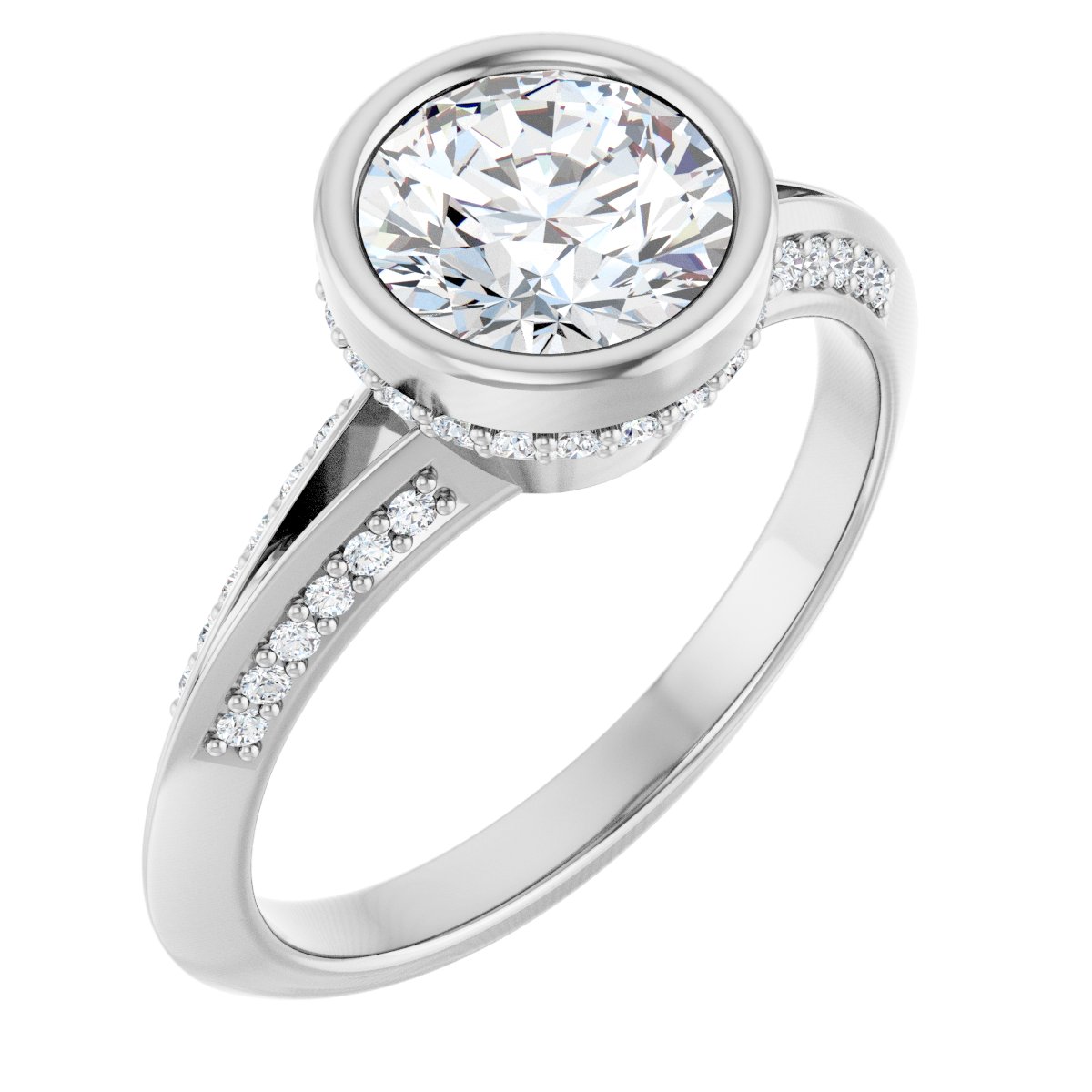 Hidden Halo-Style Engagement Ring