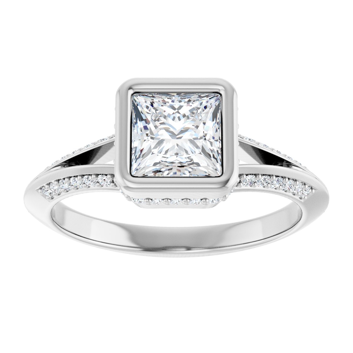 Hidden Halo-Style Engagement Ring