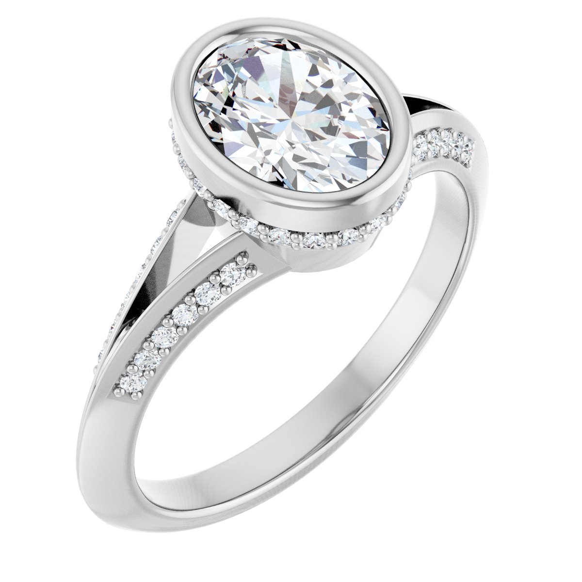 Hidden Halo-Style Engagement Ring