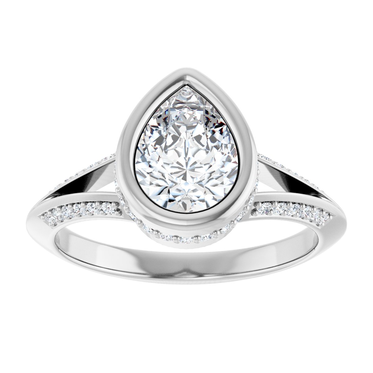Hidden Halo-Style Engagement Ring