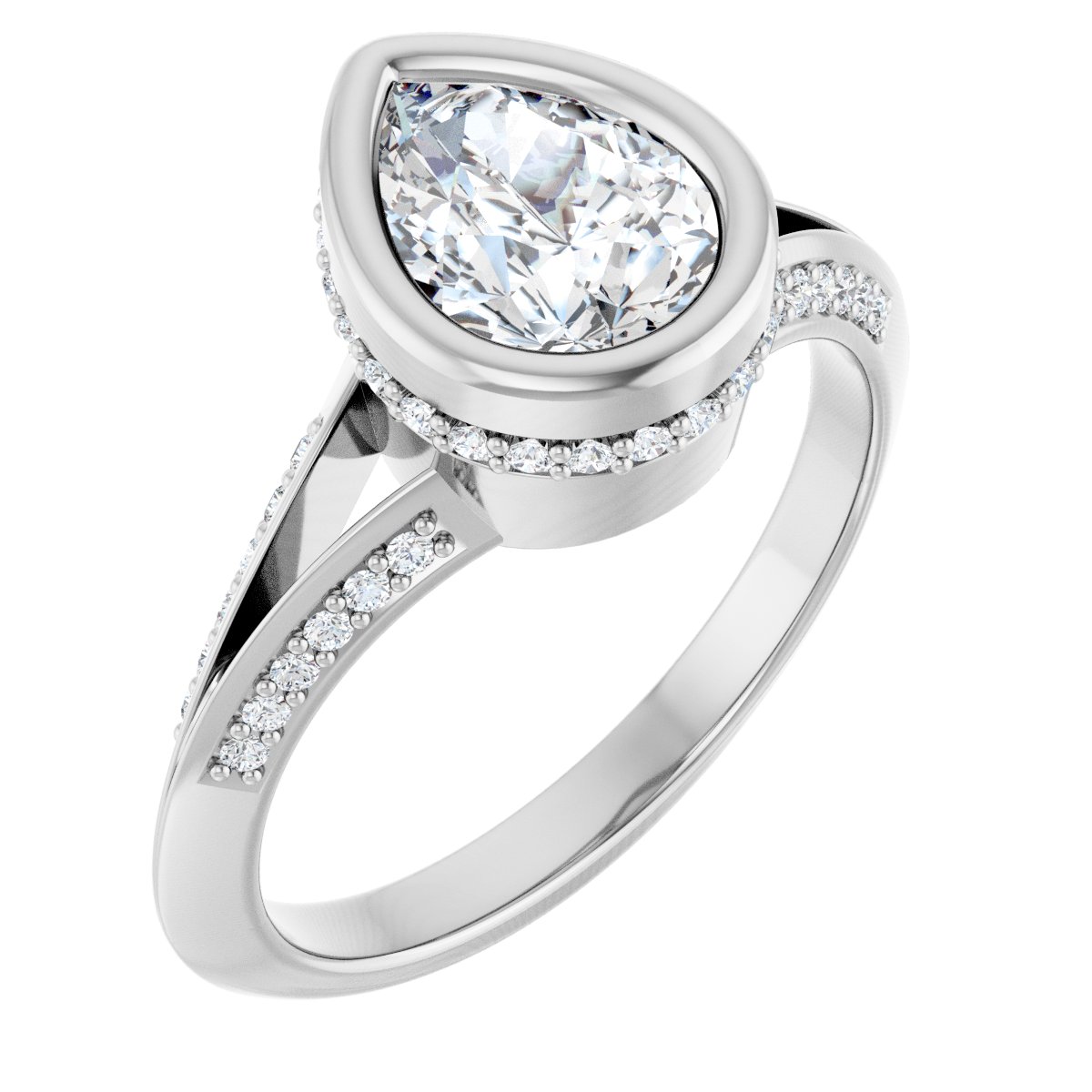 Hidden Halo-Style Engagement Ring