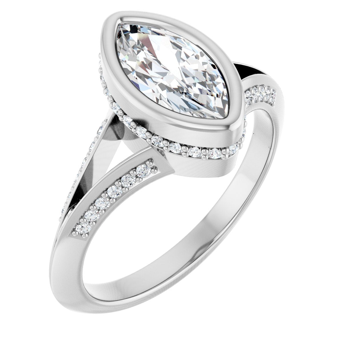 Hidden Halo-Style Engagement Ring