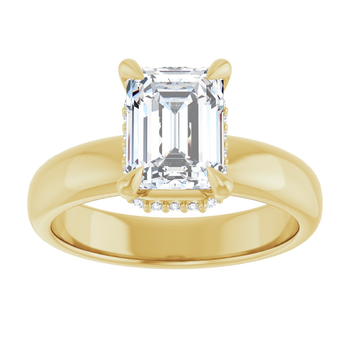 Hidden Halo-Style Engagement Ring