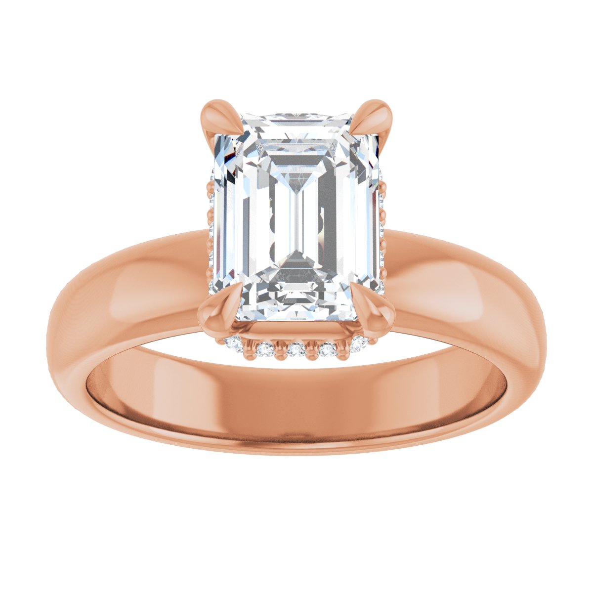 Hidden Halo-Style Engagement Ring