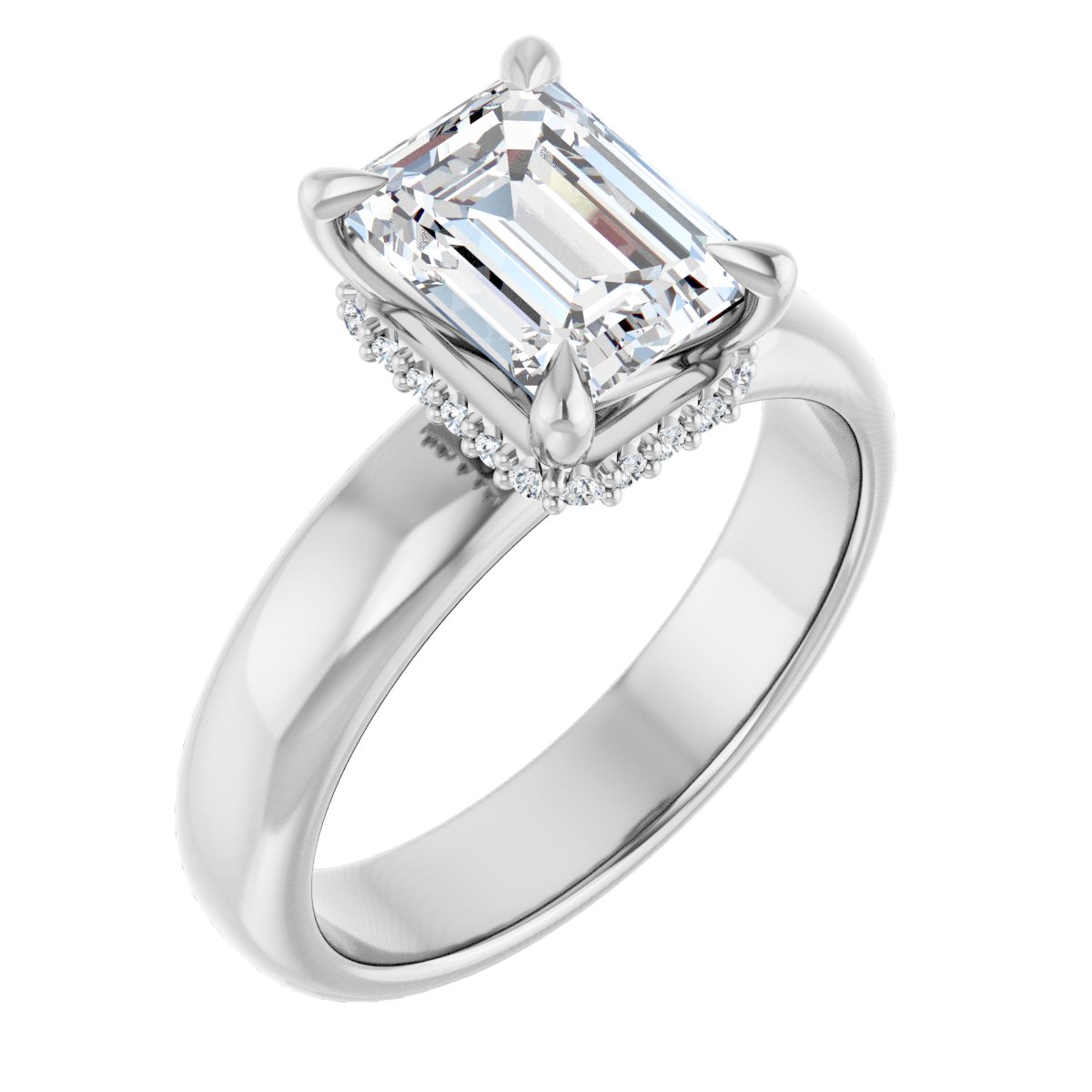 Hidden Halo-Style Engagement Ring