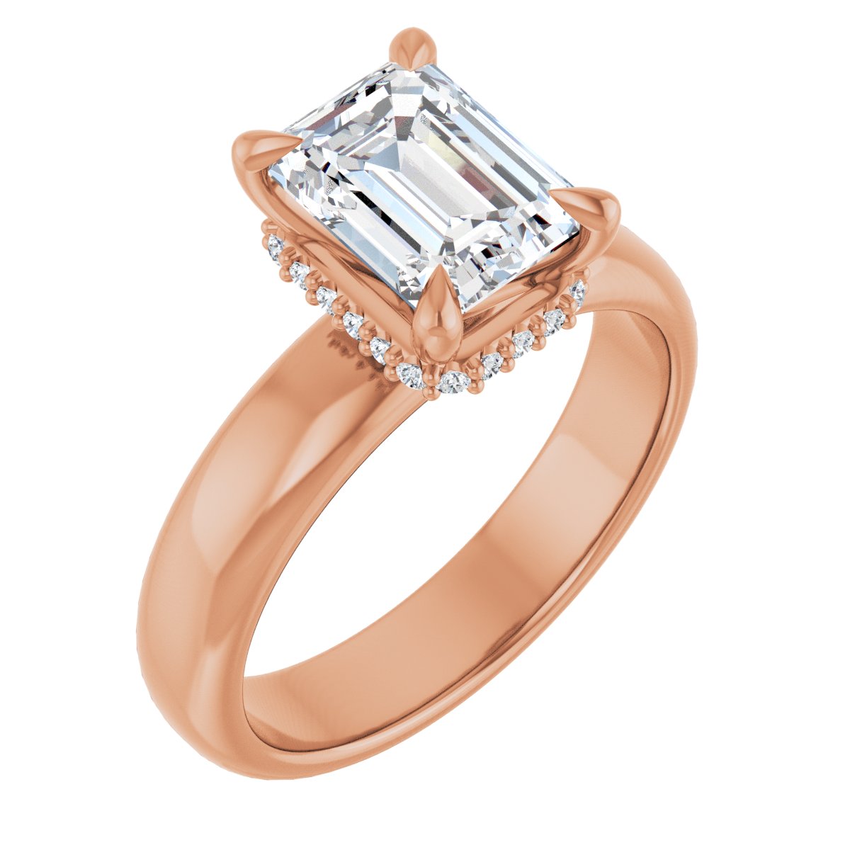 Hidden Halo-Style Engagement Ring