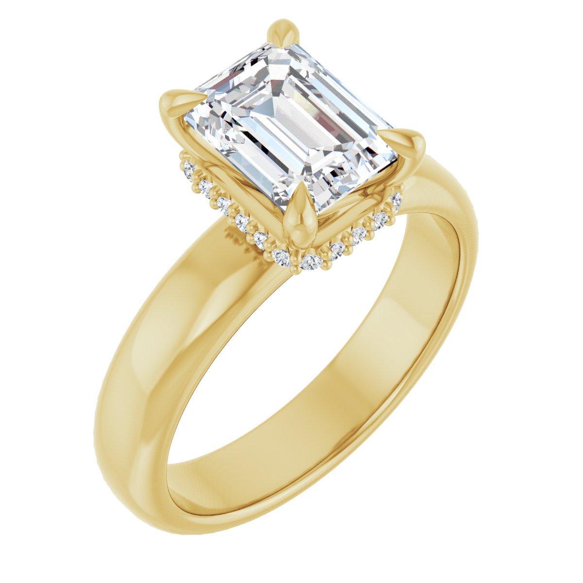 Hidden Halo-Style Engagement Ring