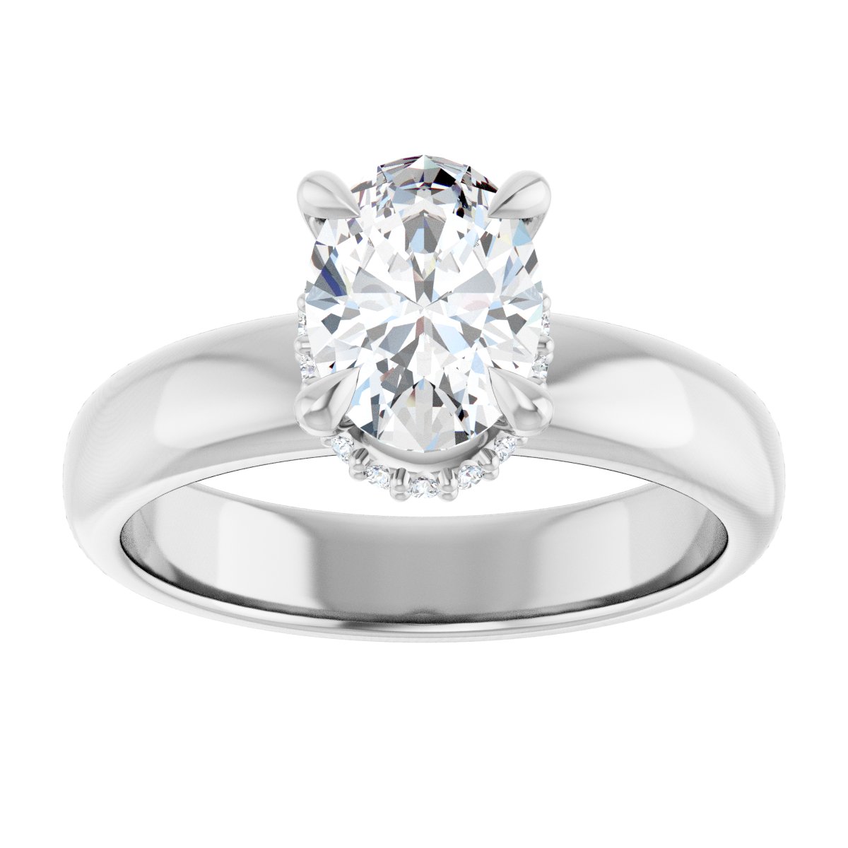 Hidden Halo-Style Engagement Ring