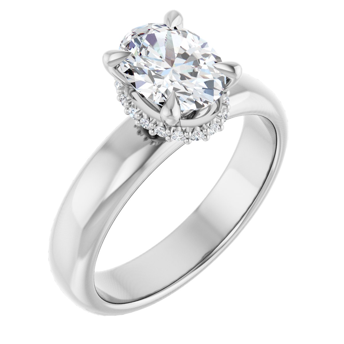 Hidden Halo-Style Engagement Ring