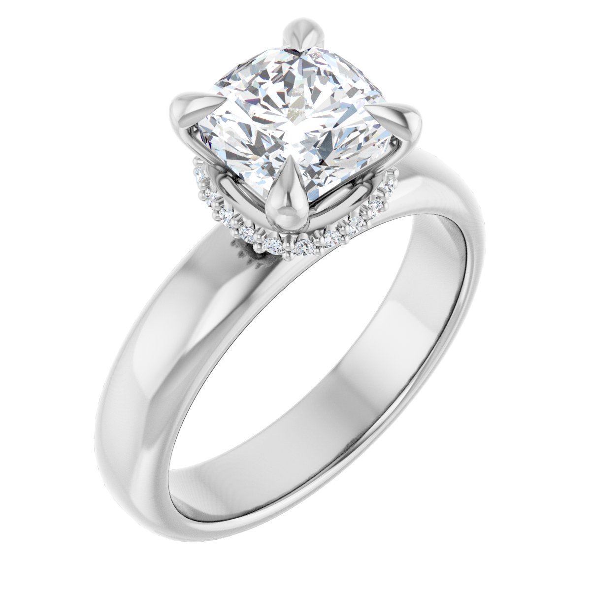 Hidden Halo-Style Engagement Ring