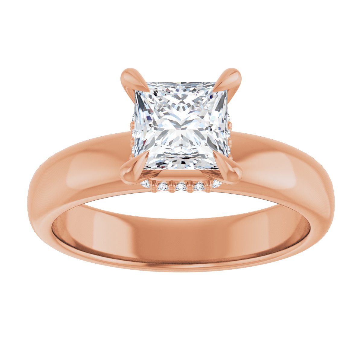 Hidden Halo-Style Engagement Ring