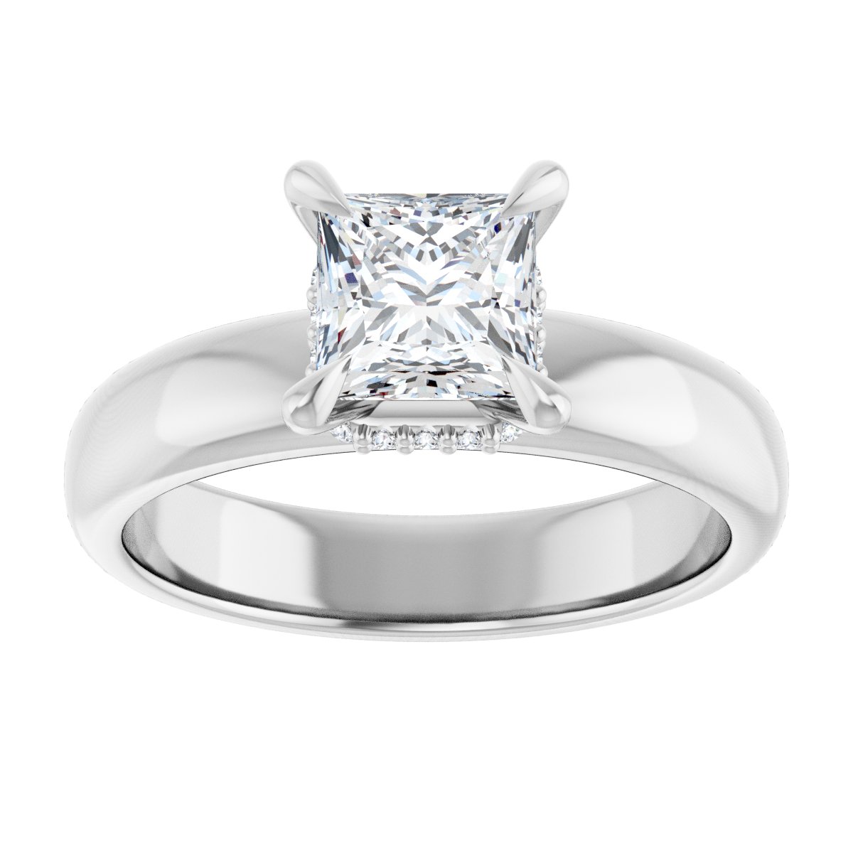 Hidden Halo-Style Engagement Ring