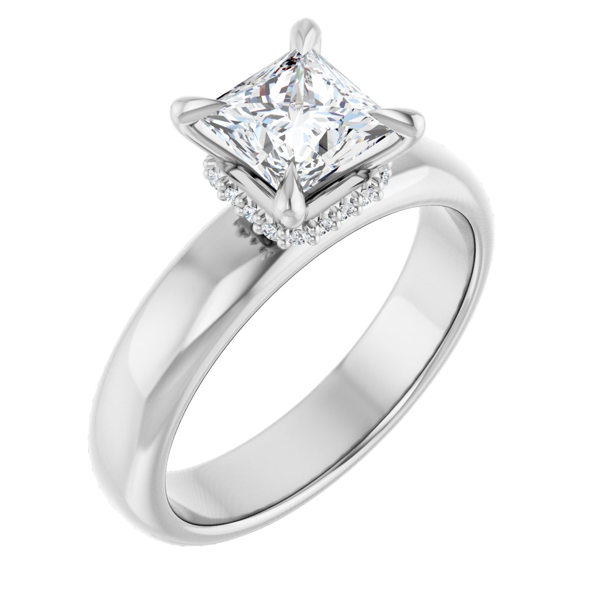 Hidden Halo-Style Engagement Ring