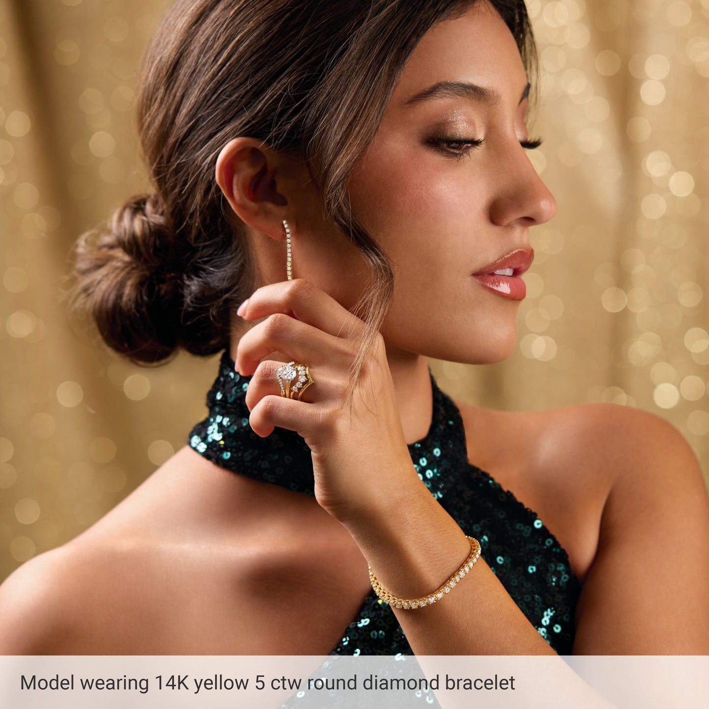 Solid Lab Diamond Tennis Bracelet