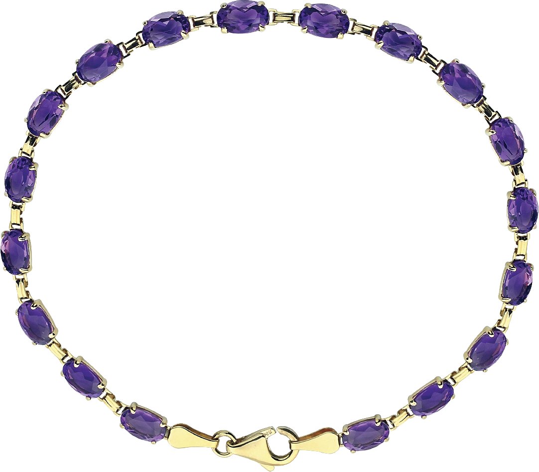 Gold Natural Amethyst Line Bracelet