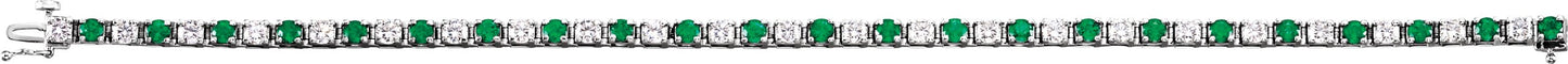 Emerald & Diamond Tennis Bracelet