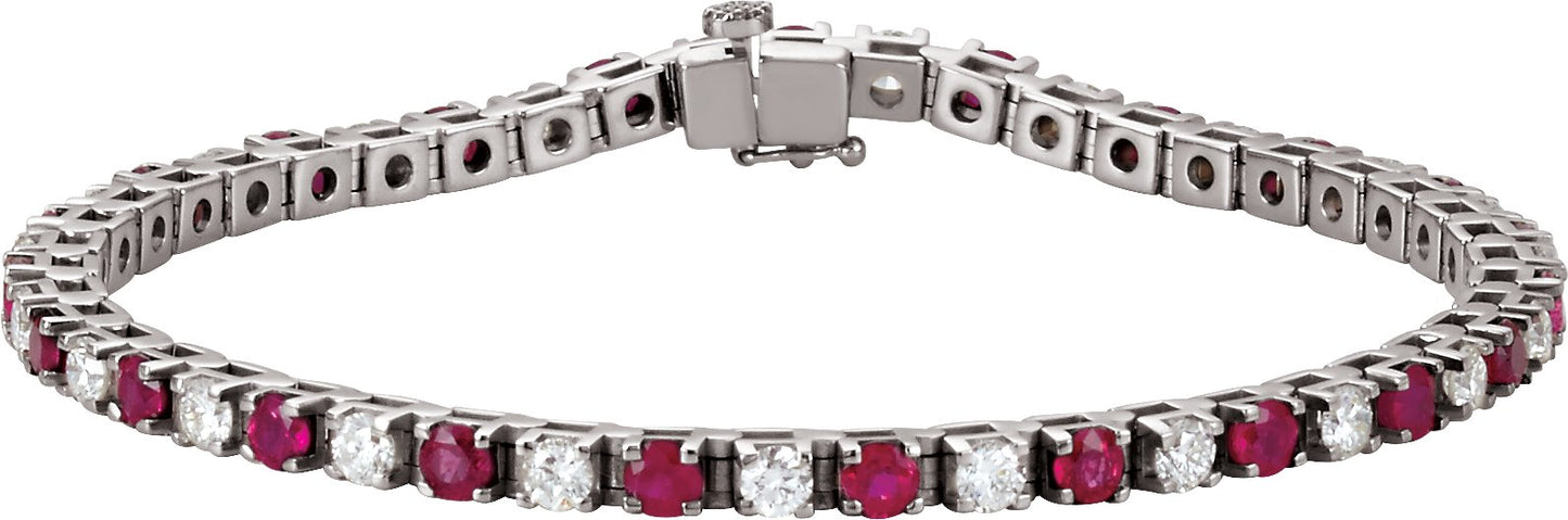 Ruby & Diamond Tennis Bracelet