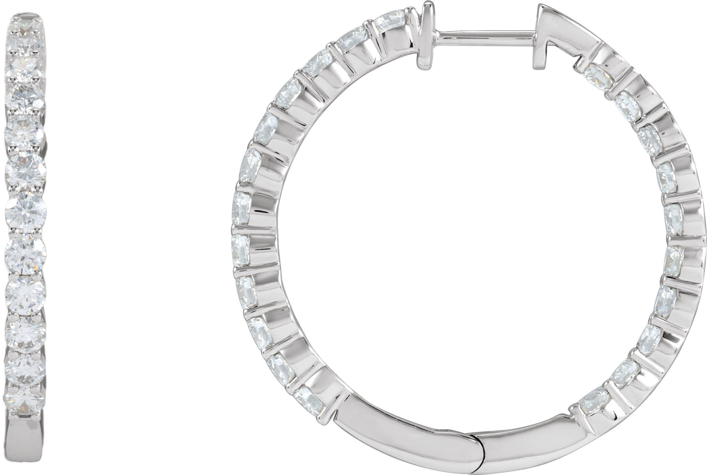 Inside-Outside Hoop Earrings - Natural Diamond