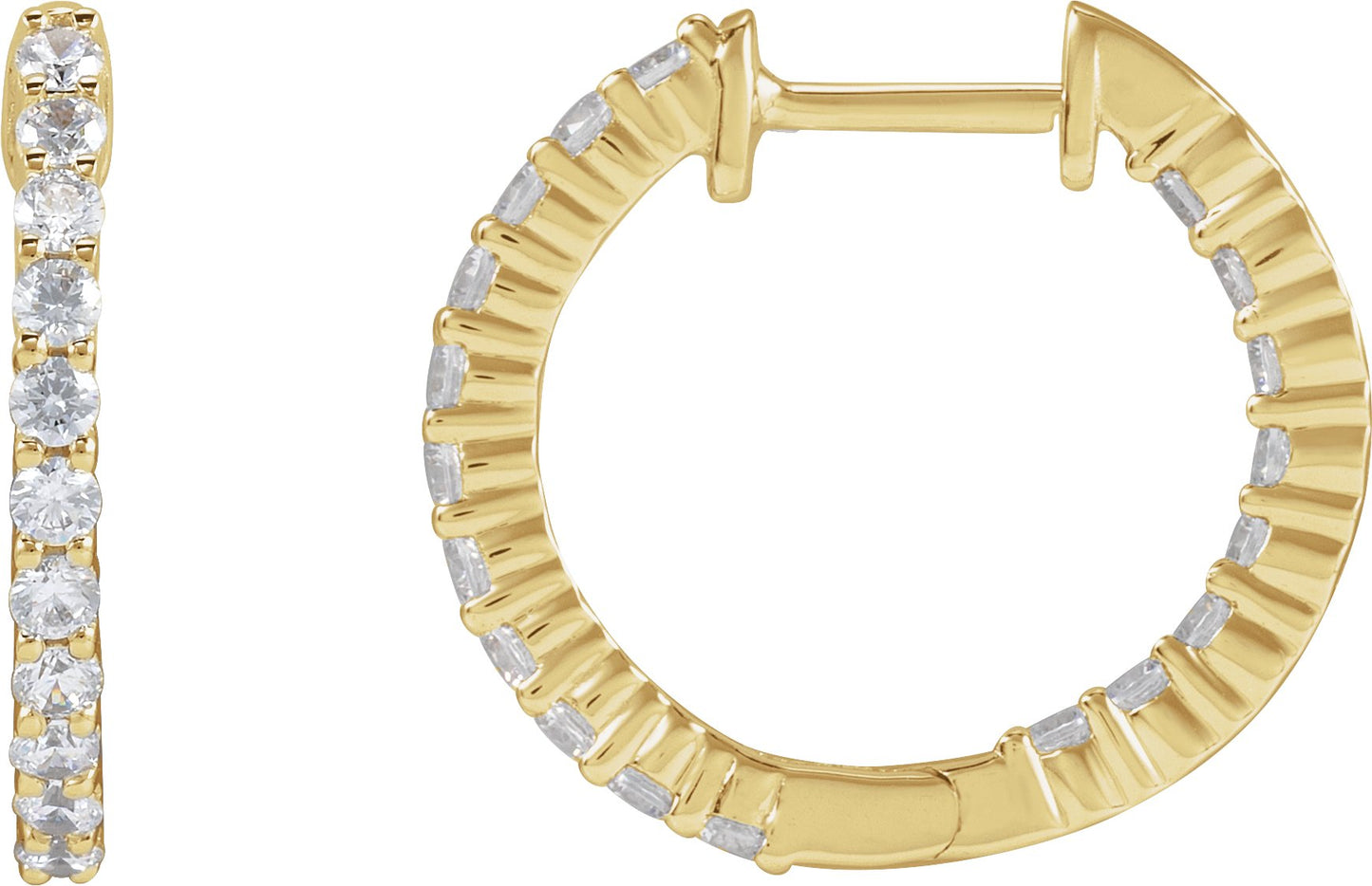 Inside-Outside Hoop Earrings - Natural Diamond