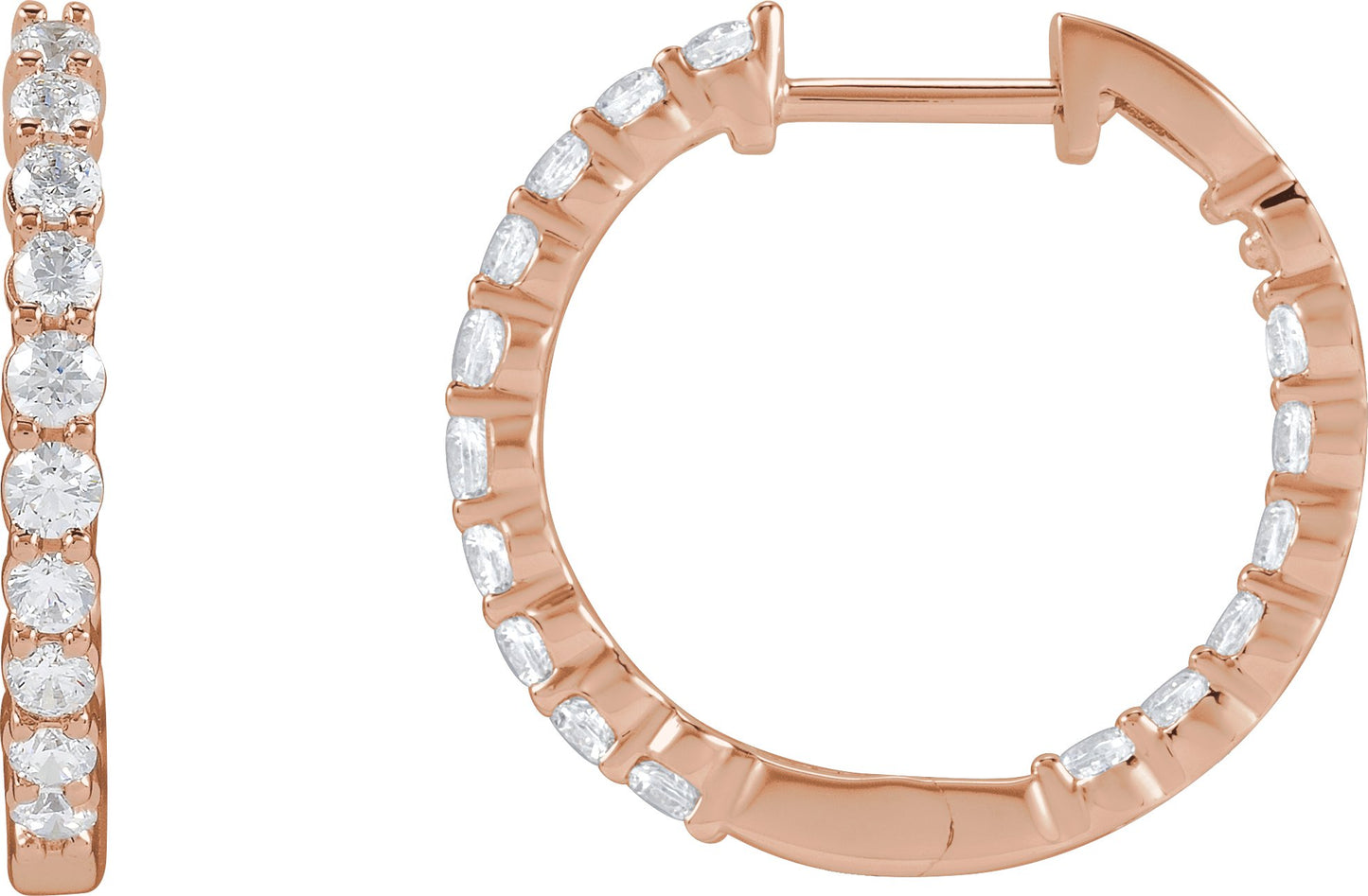 Inside-Outside Hoop Earrings - Natural Diamond