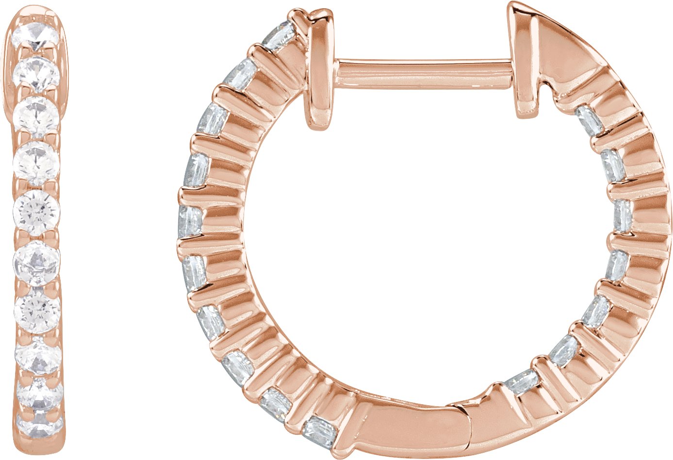 Inside-Outside Hoop Earrings - Natural Diamond