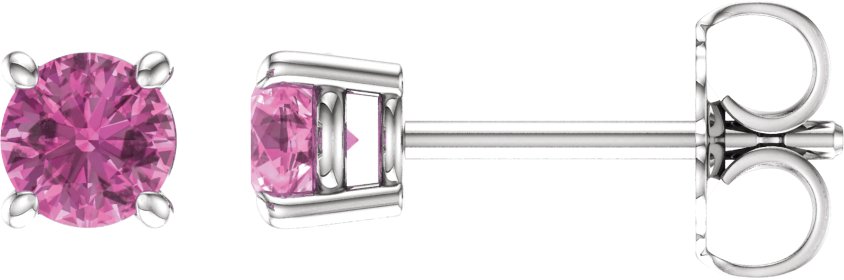 Pink Sapphire Stud Earrings