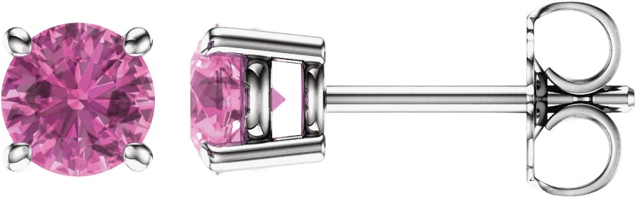 Pink Sapphire Stud Earrings