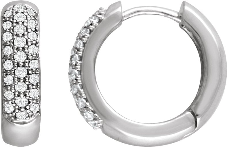 Pavé Hoop Earrings - Natural Diamond