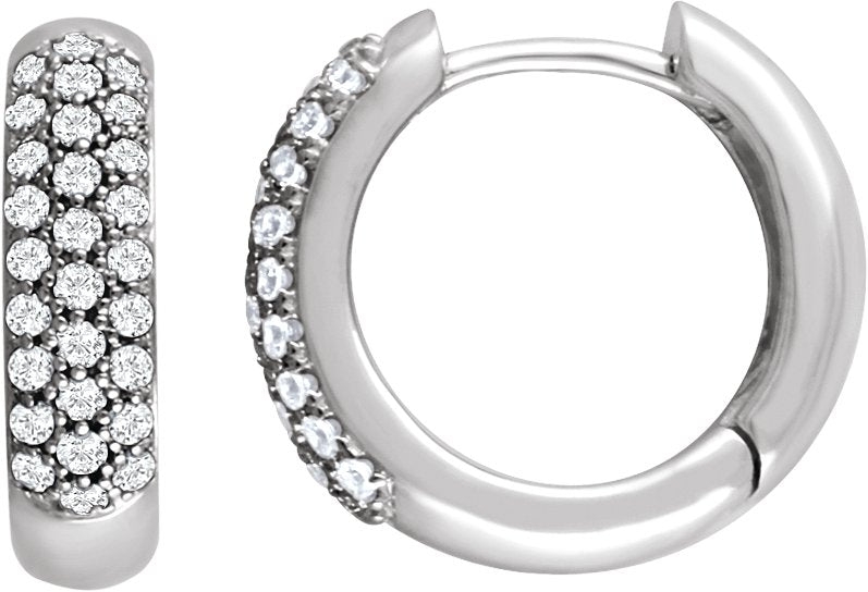 Pavé Hoop Earrings - Natural Diamond