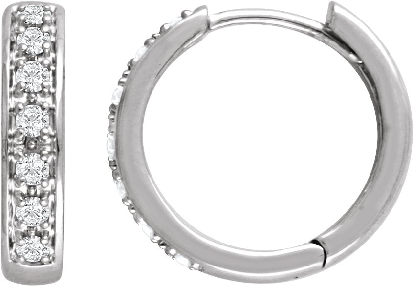 Accented Hoop Earrings - Natural Diamond