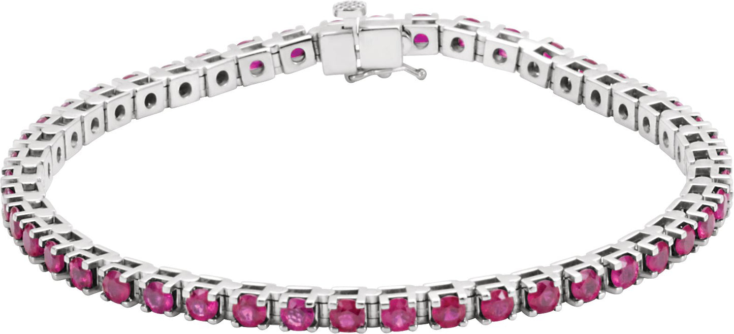 Line Bracelet - Natural Ruby